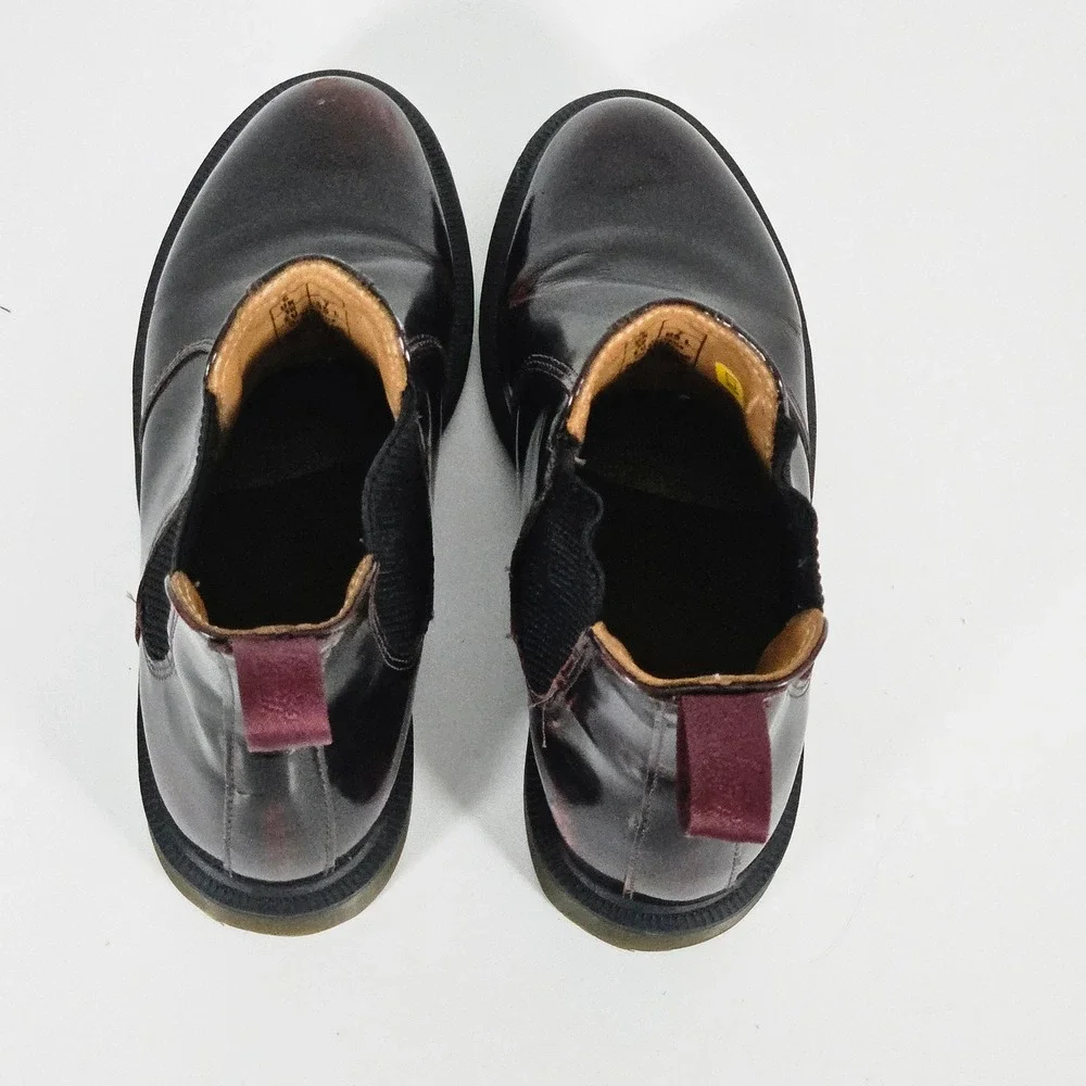 Dr Martens Burgandy Cherry Flora Arcadia Leather Chelsea Boots Womens 7